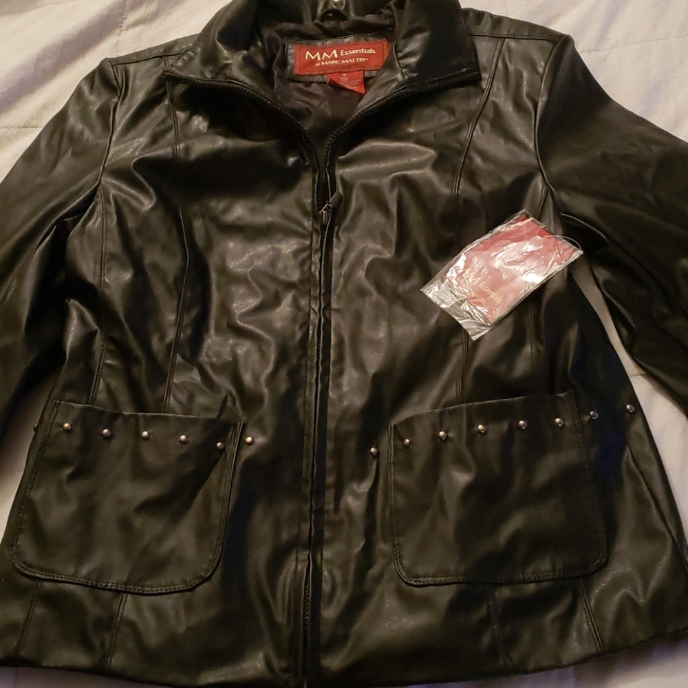 NEW Black Studded Moto Jacket Size M